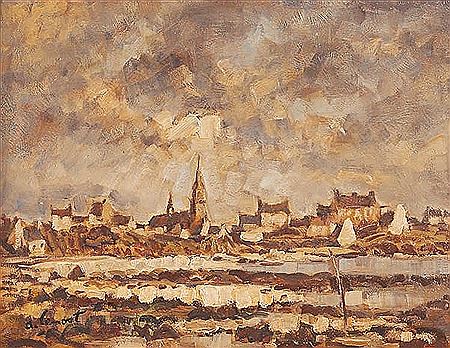 "Vue de Porspoder depuis la presqu'île St Laurent"