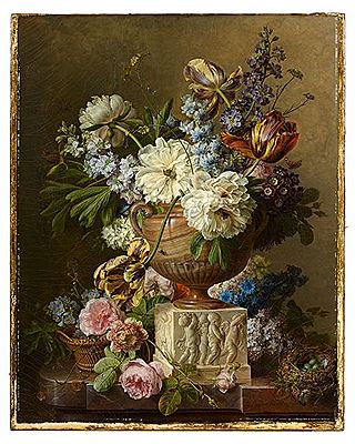 Peony, tulips and roses in an alabaster vase by Gerard Van Spaendonck - Auction record, sale price, and art valuation. Compare with similar artists and explore comparable artworks.