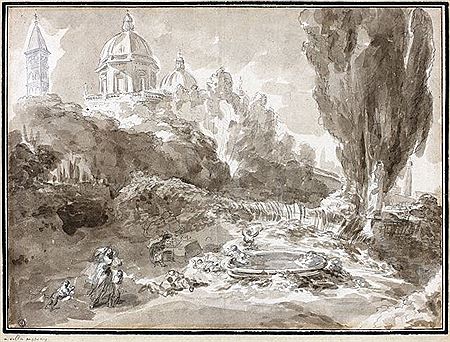 A view of the park of the Villa Negroni, Rome