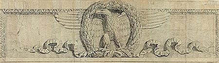 Project of a decor with an eagle in a garland by Jean François Chalgrin - Auction record, sale price, and art valuation. Compare with similar artists and explore comparable artworks.