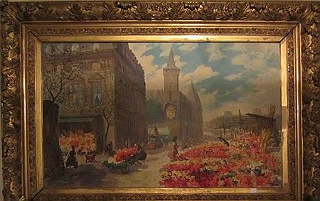 Marché aux fleurs près d'une église by Gena Pechaubes - Auction record, sale price, and art valuation. Compare with similar artists and explore comparable artworks.