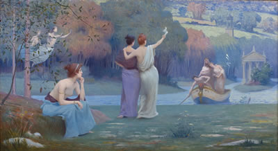 Le retour à Cythère, vers 1896 by Maurice Chabas - Auction record, sale price, and art valuation. Compare with similar artists and explore comparable artworks.