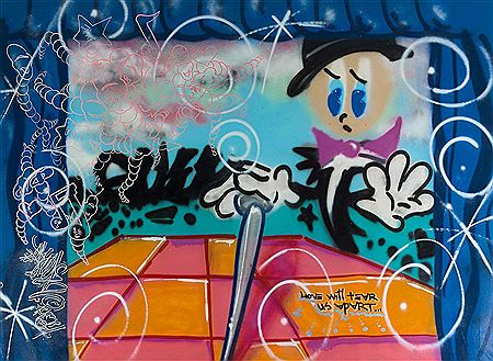 Love will tear usz apart... by Quik - Auction record, sale price, and art valuation. Compare with similar artists and explore comparable artworks.