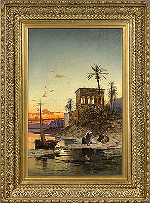Water carriers near the pyramids of Giza; Kioque Trajan, the Nile (2)