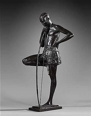 Archer Coniagui standing at Youkounkoun by Anna Quinquaud - Auction record, sale price, and art valuation. Compare with similar artists and explore comparable artworks.