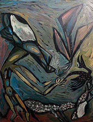 MAN AND LEOPARD I