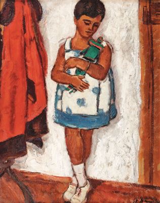 The little girl with doll