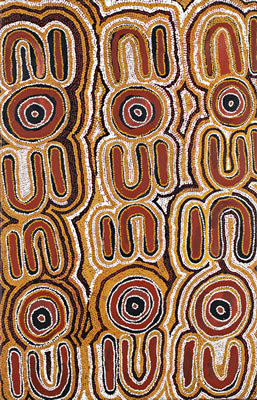 Sample artwork by Dora Kitson Napaltjarri (Born 1930), known for aboriginal painting - View similar artists and auction records