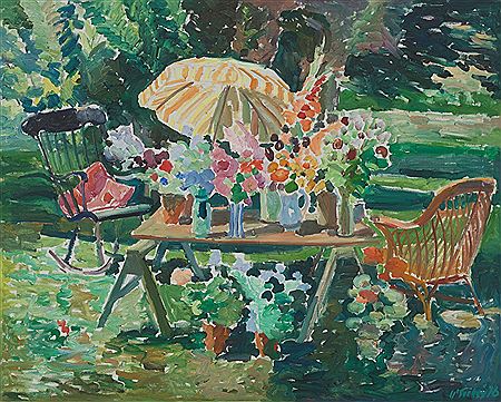 "Flower Beach with Umbrella", 1976 by Joseph O'Sickey - Auction record, sale price, and art valuation. Compare with similar artists and explore comparable artworks.
