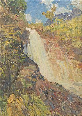 Landscape with waterfall