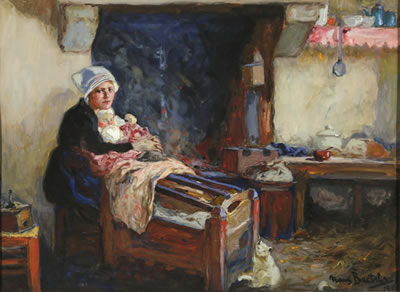 "Interior with a mother an child, 1911"