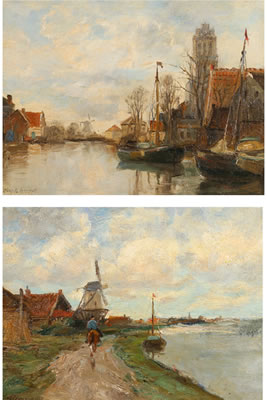Two Dutch 'thumb-box' landscapes (2)