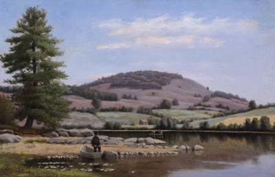 Fishing on Fairlee Pond, Vermont