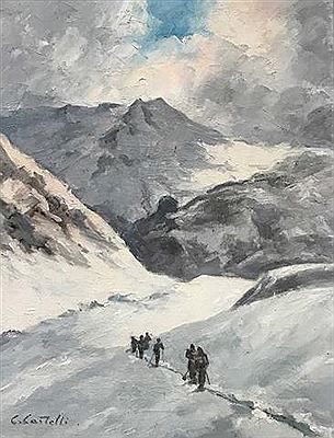 "Skieurs en randonnée dans les Aiguilles Rouges"