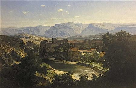 Vue de village en montagne