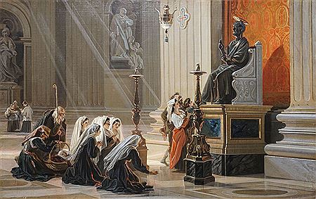 Prière dans la basilique