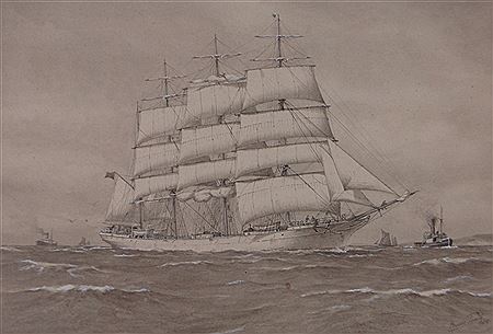 Up Channel - Homeward Bound, The Barque Queen Margaret, built 1893