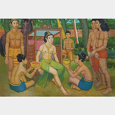 Ken Arok by Sudarso - Auction record, sale price, and art valuation. Compare with similar artists and explore comparable artworks.