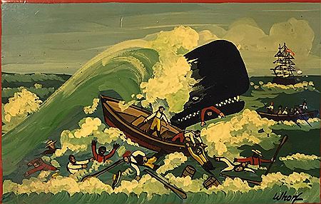 "Whaling, Painted Footstool"