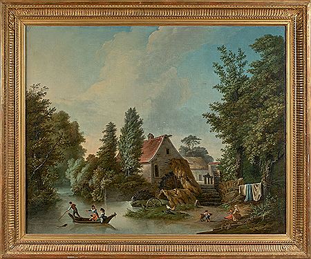 Moulin à eau avec barque et personnages; Scène champêtre, animée de lavandières et d'un troupeau passant sur un pont (2) by Jean François Marie Huet Villiers - Auction record, sale price, and art valuation. Compare with similar artists and explore comparable artworks.
