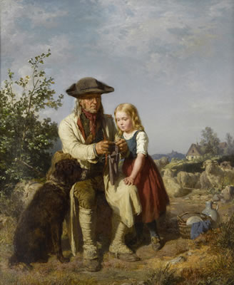 Der alte Schäffer und die Enkelin (The old shepherd and his granddaughter) by Ernst Bosch - Auction record, sale price, and art valuation. Compare with similar artists and explore comparable artworks.