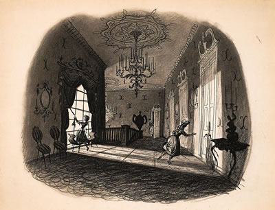 The great hall in Cinderella's stepmother's home