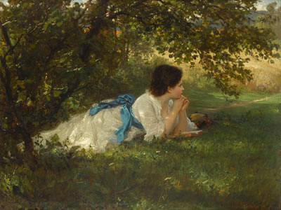 Girl in a blue sash