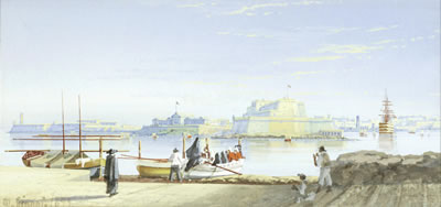 Fort St Angelo from Valetta, Malta