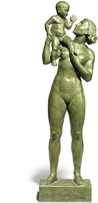 FIGURAL GROUP OF MOTHER AND CHILD