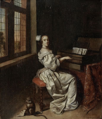 Portrait of a lady at a spinet