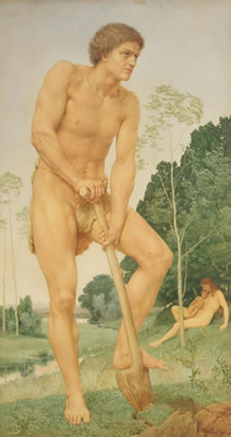 Adam. "In the sweat of thy face shalt thou eat bread"