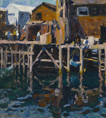Wharf, Monterey, circa 1915 by E Charlton Fortune - Auction record, sale price, and art valuation. Compare with similar artists and explore comparable artworks.