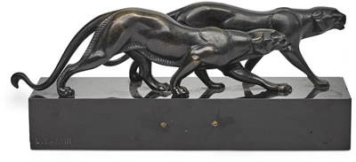 Group of two stalking panthers