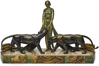 Group of a maiden and two panthers by Alexandre Ouline - Auction record, sale price, and art valuation. Compare with similar artists and explore comparable artworks.