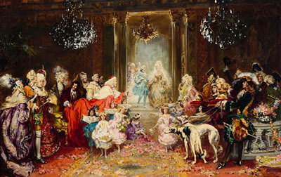 A festive interior scene