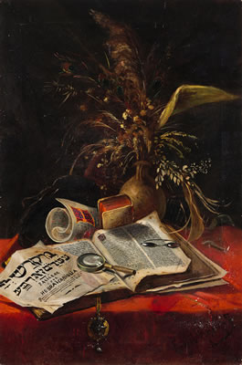 A still life with a book of Jewish mysticism by Emil Rumpf - Auction record, sale price, and art valuation. Compare with similar artists and explore comparable artworks.