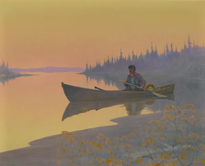 Lone figure in a kayak