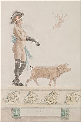 Pornokrates, 1878 by Felicien Joseph Victor (Fely) Rops - Auction record, sale price, and art valuation. Compare with similar artists and explore comparable artworks.
