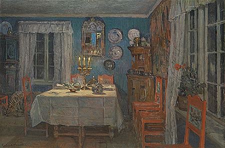 Den blå stuen i Munthes hjem, Leveld, tidlig 1900-tallet