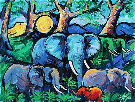 Composition with elephants by Robert McLean - Auction record, sale price, and art valuation. Compare with similar artists and explore comparable artworks.