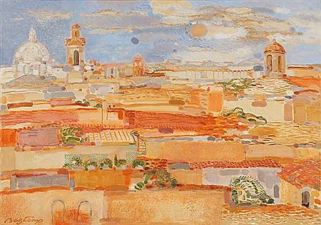 Parti fra Roms tage by Kristian Begtorp - Auction record, sale price, and art valuation. Compare with similar artists and explore comparable artworks.