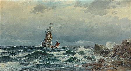 Marine with Danish sailing ships.
