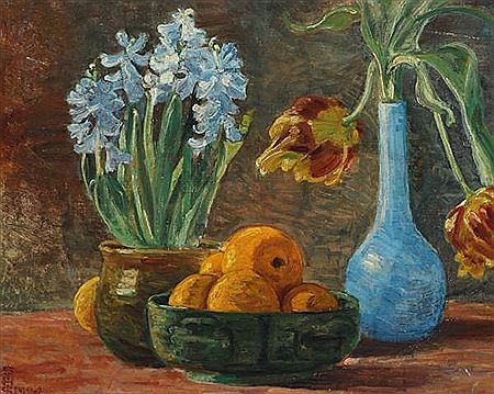 Still life with oranges and flowers. by Suzette Cathrine Holten Skovgaard - Auction record, sale price, and art valuation. Compare with similar artists and explore comparable artworks.