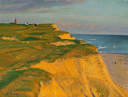 Cliffs at Bovbjerg in evening light.