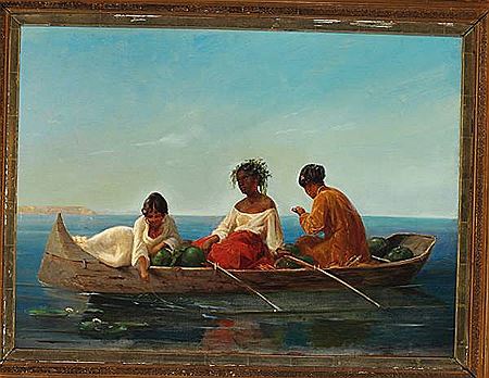 Tahitian women bringing fruit to the corvette Galathea. by Poul August Plum - Auction record, sale price, and art valuation. Compare with similar artists and explore comparable artworks.