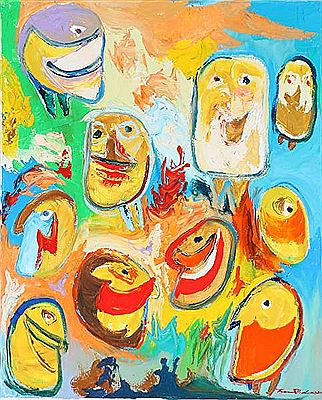 Composition with face