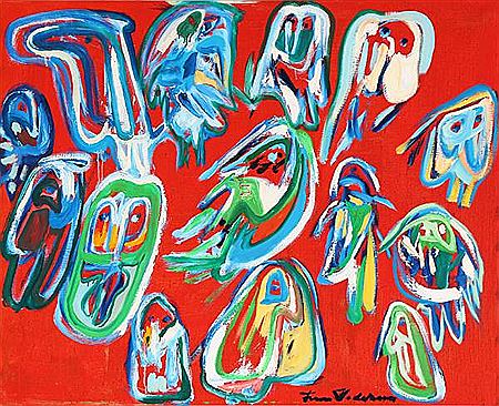 Composition with faces by Finn Pedersen - Auction record, sale price, and art valuation. Compare with similar artists and explore comparable artworks.