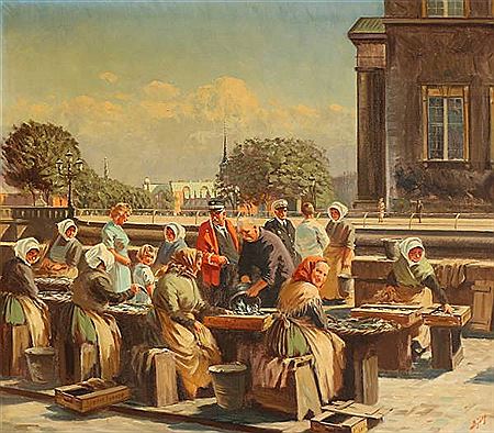 The fish market at Gammel Strand, Copenhagen
