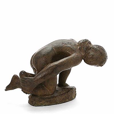 Kneeling woman