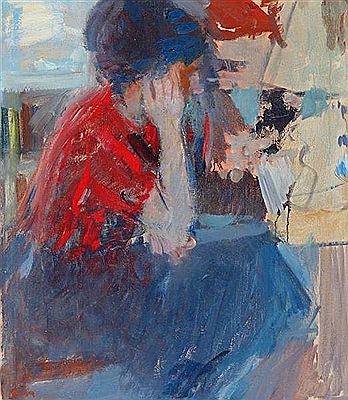 A woman wearing a shawl